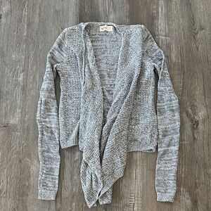 Hollister Heather Gray Drape Cardigan